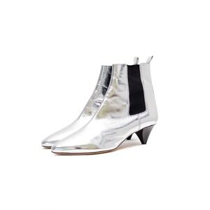 Isabel Marant Silver Metallic Leather Chelsea Ankle Boots – Size EU 41 / US 10.5